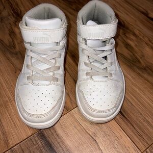 Puma Rebound Layup Synthetic Leather Sneakers No Tie Boys 12C White